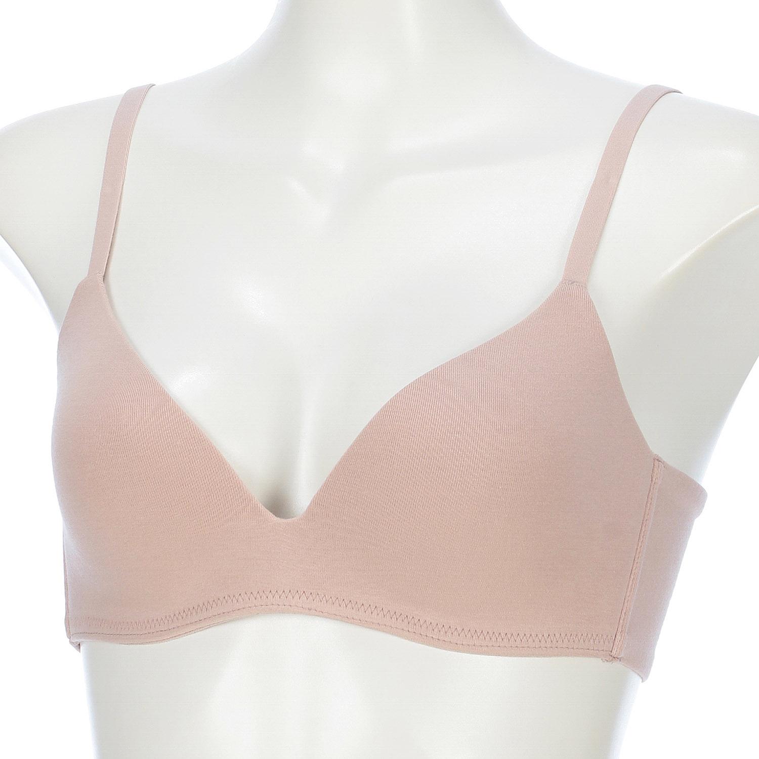 [GUNZE] Non-Wire Bra Kirei Lab Organic Cotton Blend Cotton Blend Anti-Side-Spill Molded Cup Fitte KB6092 Women's 1. Marche Pink L