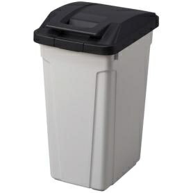 Asbel Trash Can Made in Japan Outdoor with Lid Lock Handle Separation Dustbin 45L Black Width 31.5 × Depth 42.3 × Height 61.8 cm