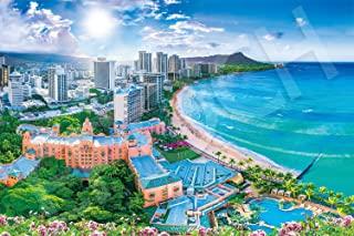 EPOCH 1000-Piece Jigsaw Puzzle: Overseas Scenery - Glittering Waikiki Beach, Hawaii (50×75cm) 09-026s Includes Glue, Spatula, and Point Card