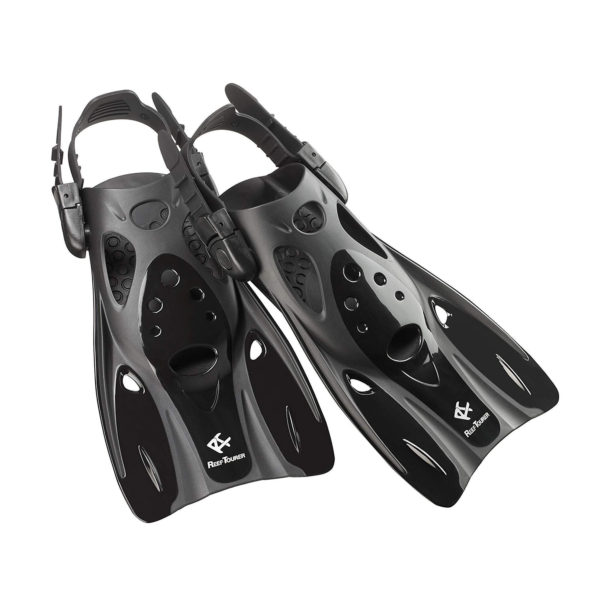 Reef Tourer Snorkeling Fins Strap Fins Black M Size RF0106