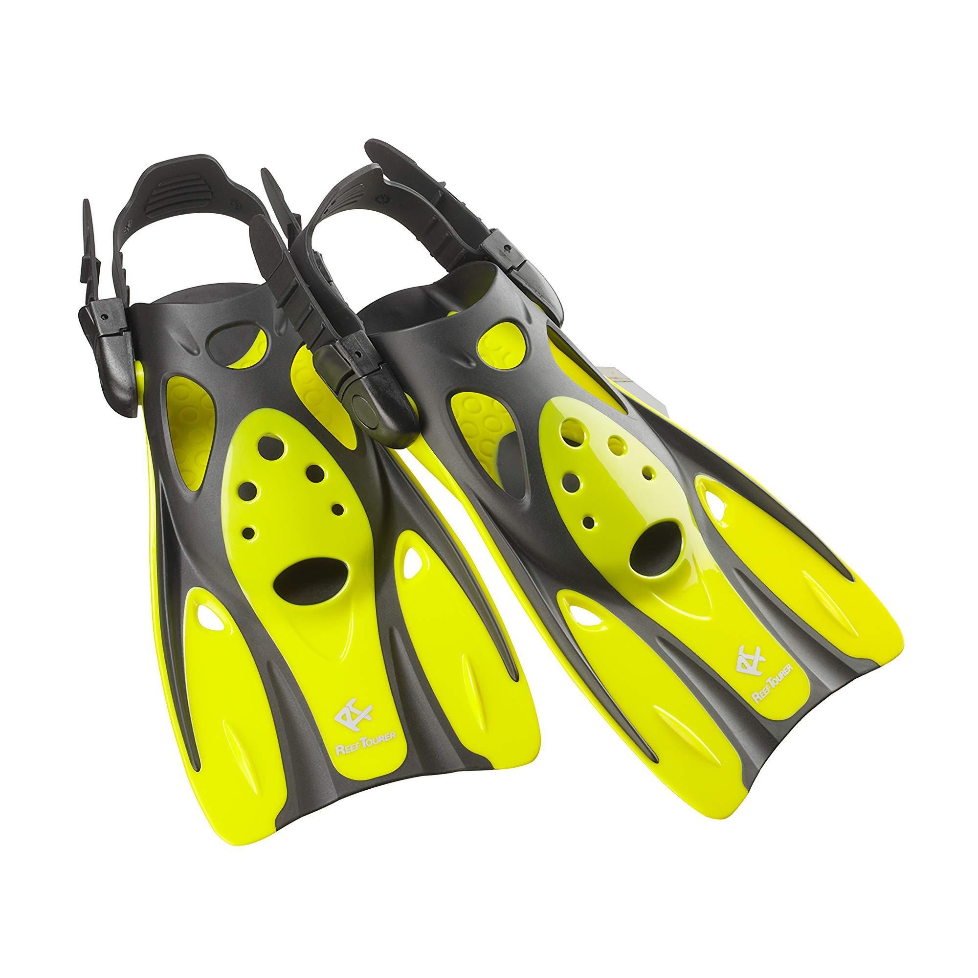 Reef Tourer Snorkeling Fins Strap Fins Flash Yellow M Size RF0106