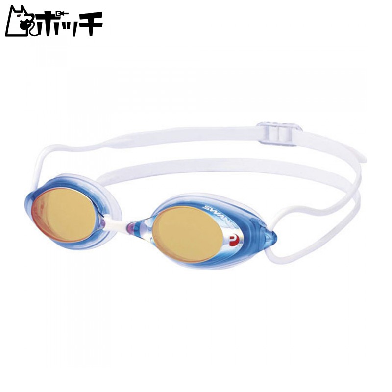 SWANS Japanese-made Swimming Goggles SRX-MPAF BLOR Blue × Flash Orange Mirror Racing with Cushion FINA Certified