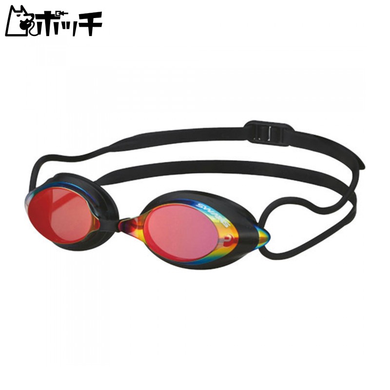 SWANS Japanese-made Swimming Goggles SRX-MPAF SMSHD Smoke × Shadow Mirror Racing with Cushion FINA Certified