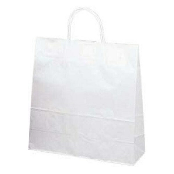 Velvet Handle Paper Bags T-6 Plain White 50-Pack 1698