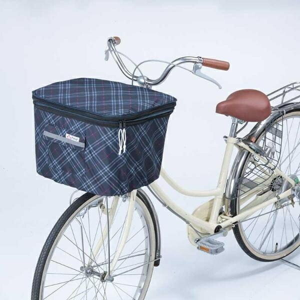 Kawasumi Seisakusyo Bicycle Two-Tier Front Basket Cover KW-256FR Navy Check