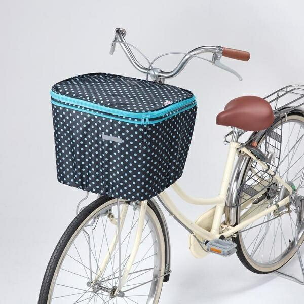 Kawasumi Seisakusyo Two-Tier Front Basket Cover Black Dot KW-540BD