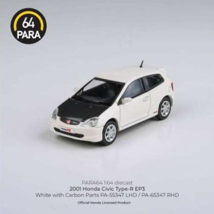 PA-65347 Paragon 1/64 Honda Civic Type R EP3 2001 White/Carbon RHD