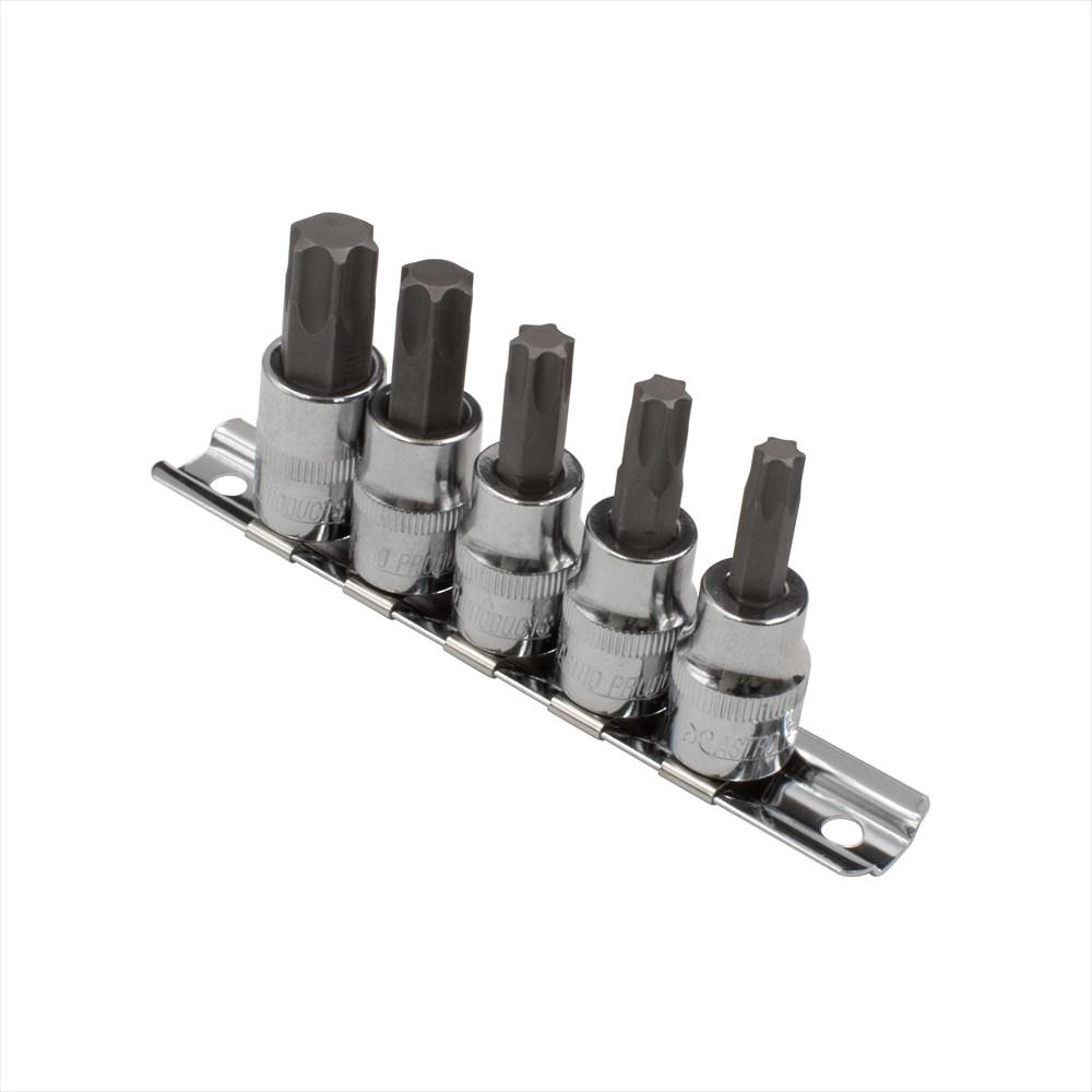 Astro Products 3/8DR Hex Lobe Bit Socket Set (5-Piece) | Socket Bit Bit Socket Hex Lobe Set Tools Car Maintenance Motorcycle