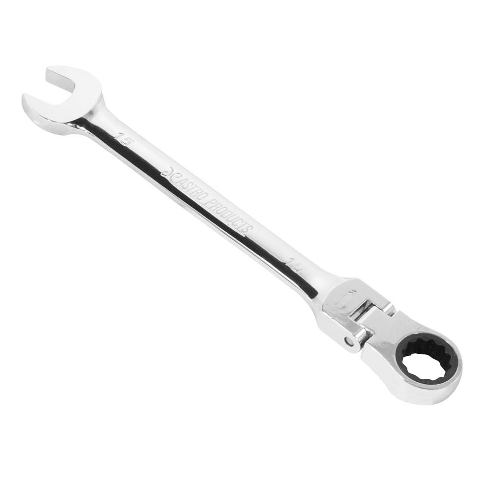 AP Flex Ratchet Combination Wrench 15mm | Wrench Ratchet Combination Wrench Spanner Gear Wrench Gear Final Tightening Temporary Tightening Flex Swivel 72-Tooth Maintenance DIY Repair Construction Inspection