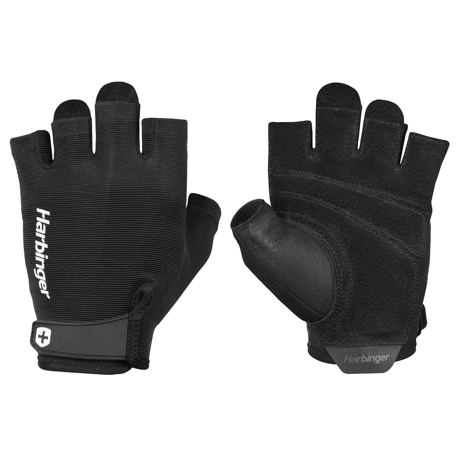Harbinger Training Gloves for Strength Training and Fitness Power Gloves 2.0 Black XS (Wrist Circumference: 16.5-17.8cm) 21904