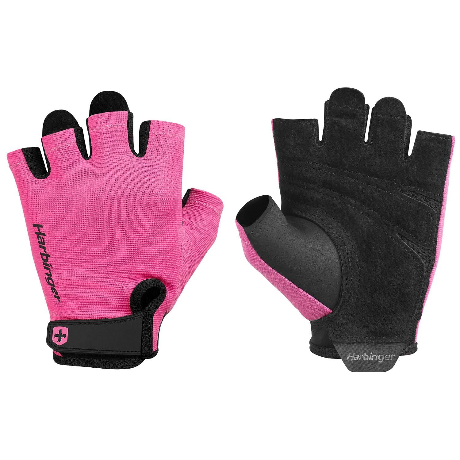 Harbinger Training Gloves for Strength Training and Fitness Power Gloves 2.0 Pink S (Wrist Circumference: 17.8-19cm) 21935