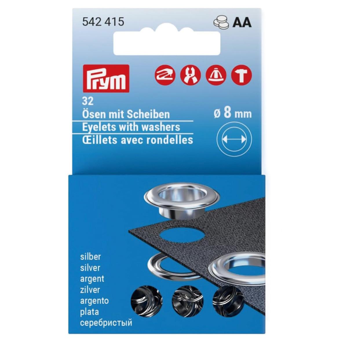 Prym Replacement Single-Sided Grommet Hardware 8mm 32-Piece Set PRM542415
