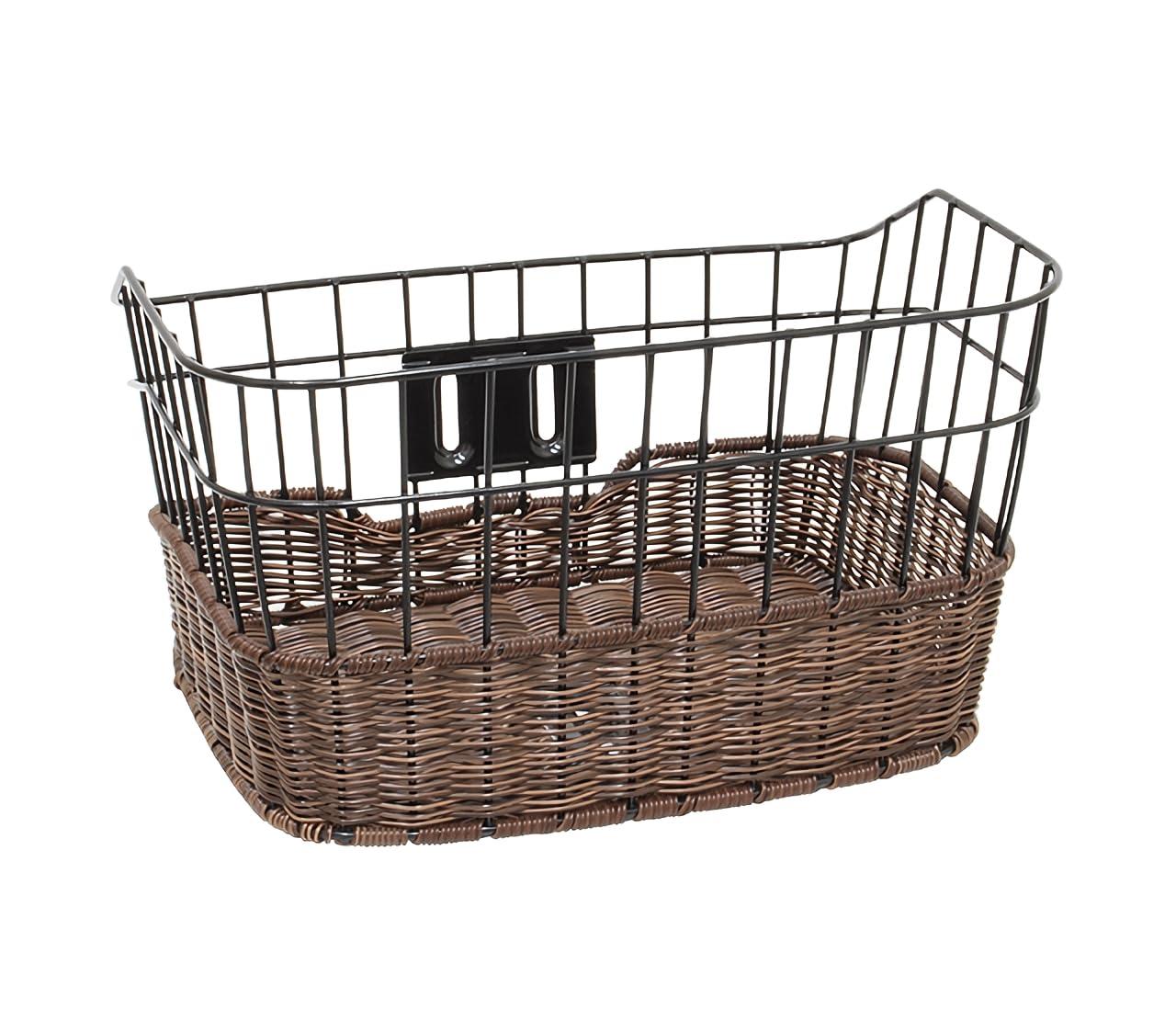 PALMY ATB Rattan-Style Basket Black/MIX Brown TB-65-1 Width 340mm × Depth 230mm × Height 200mm (Base: Width 300mm × Depth 200mm)