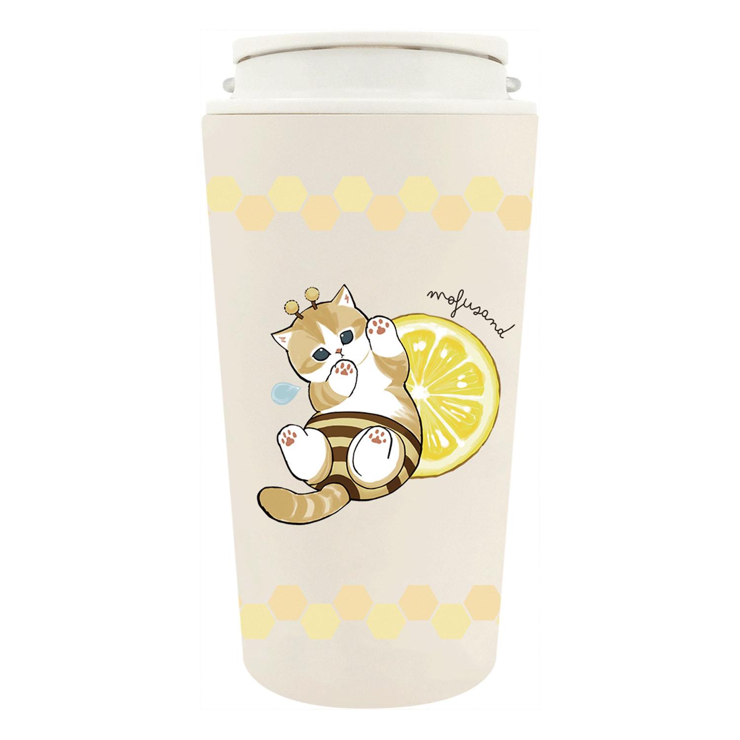 mofusand Vacuum Double-Wall Carry Tumbler 360ml Handle & Lid Included Mug Insulated for Hot & Cold Cute Cat Design 53-2182