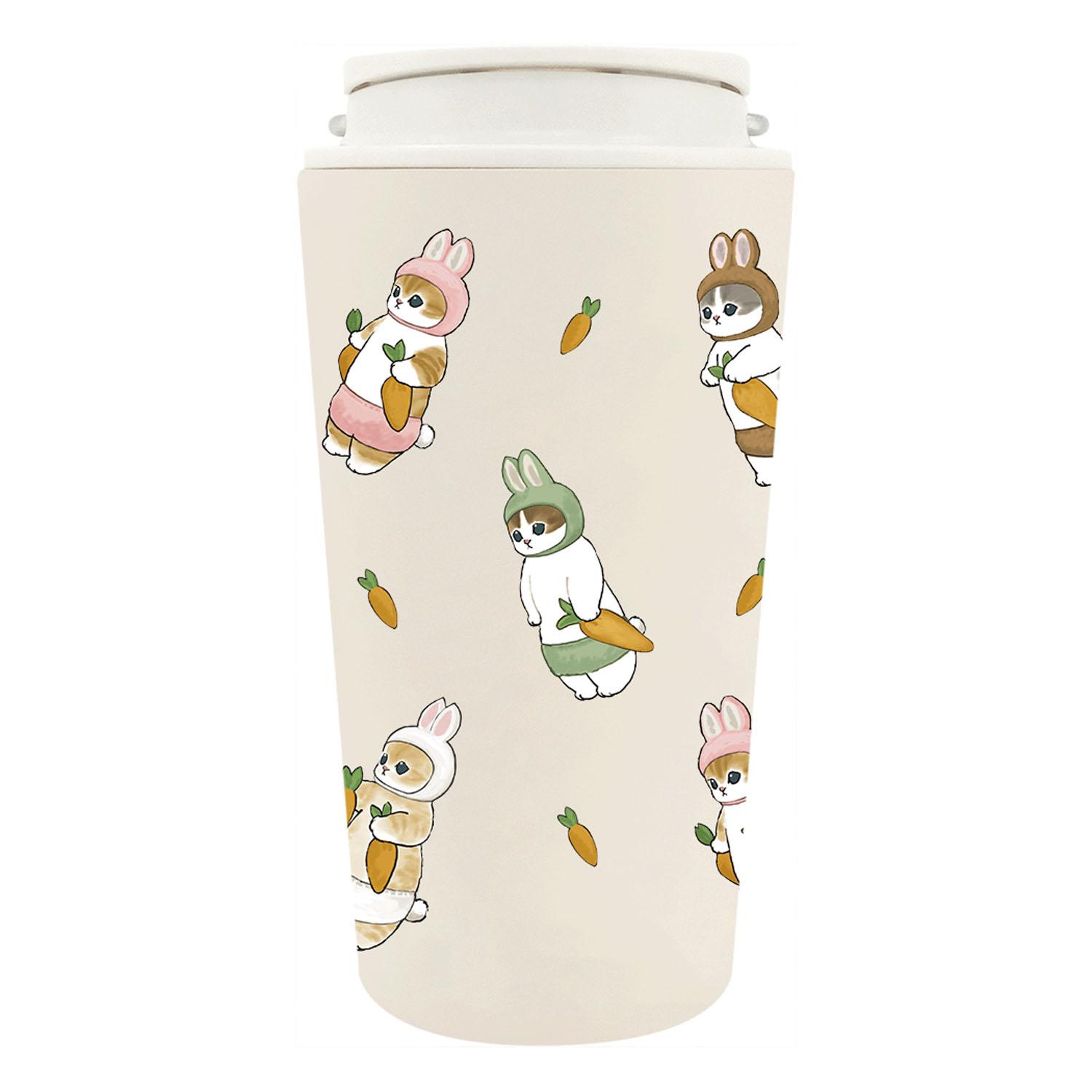 mofusand Vacuum Double-Wall Carry Tumbler 360ml Handle & Lid Included Mug Insulated for Hot & Cold Cute Cat Design 53-2183