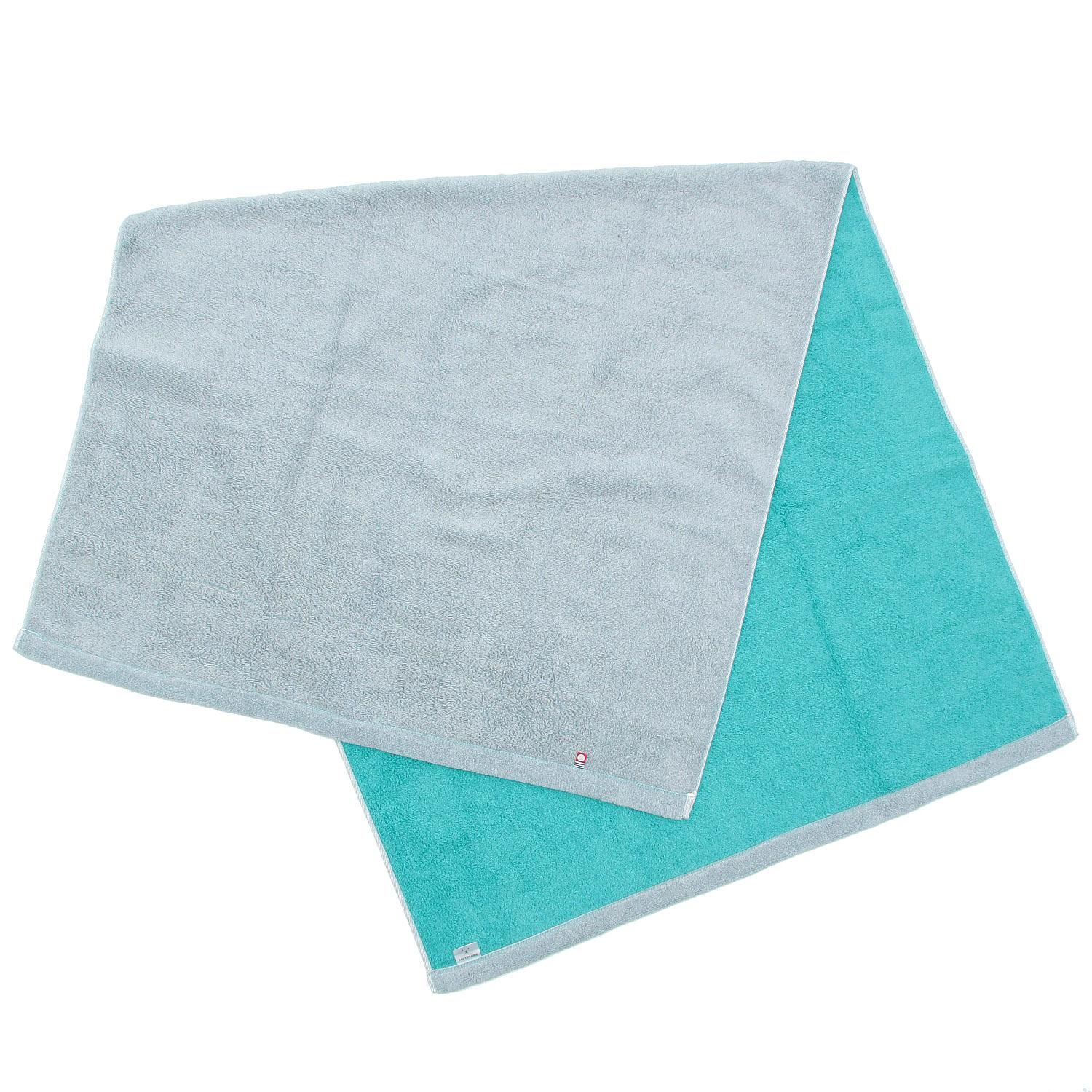 Reversible Large Bath Towel Gray/Turquoise