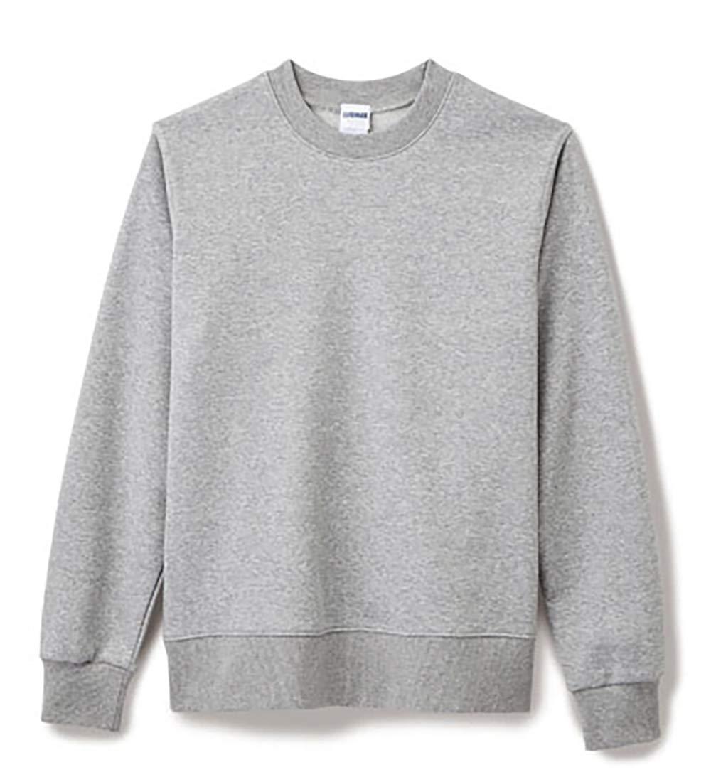 LIFEMAX 10oz French Terry Crewneck Sweatshirt MS2122 (Unisex, Brushed Fleece) MS2122 2 Heather Gray XXL