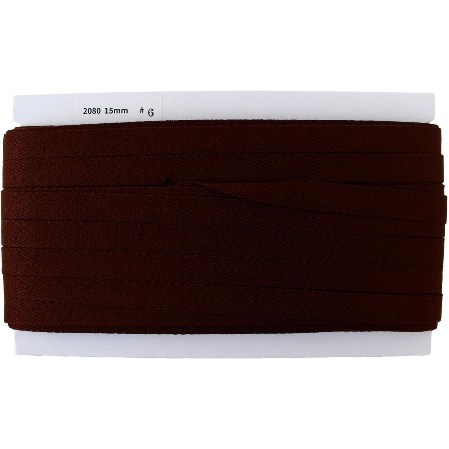Nippon Chuko Twill Tape Width 15mm × 50m Roll Dark Brown IC2080-6