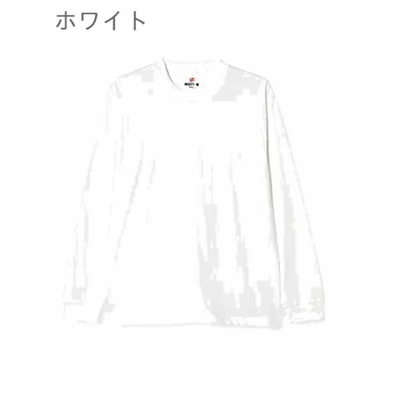 [Hanes] Beefy Long Sleeve T-Shirt Long T Long Sleeve 1-Piece Beefy-T 100% Cotton Heavyweight Solid H5186 Men's White S