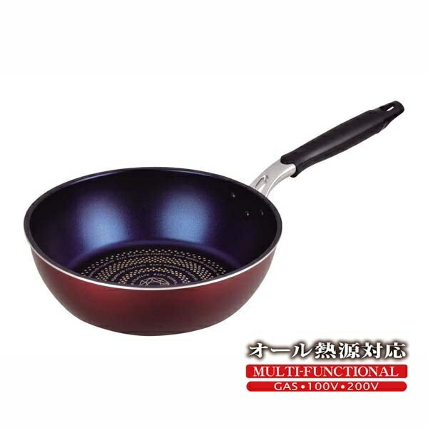 Pearl Metal Deep Fry Pan 24cm IH Compatible Rise Blue Diamond Coat HB-320