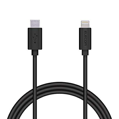 ELECOM Type-C to Lightning Cable (USB PD Compatible) Lightning iPhone Charging Cable Soft Type Apple Certified 1.2m Black MPA-CLY12BK