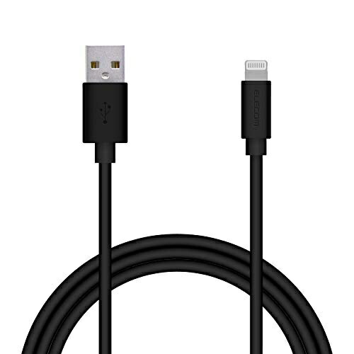 ELECOM Lightning Cable for iPhone Charging Cable Shape Memory Cable Antibacterial Design Apple Certified 1m Black MPA-MUAL10BK