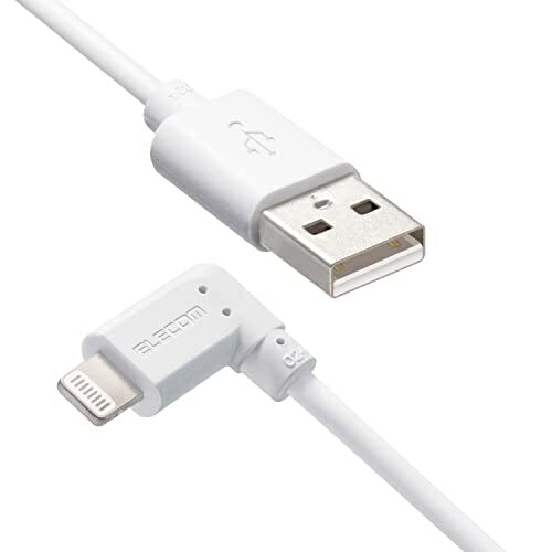 ELECOM Lightning Cable for iPhone Charging Cable with L-Shaped Connector Antibacterial Design Apple Certified 1.2m White MPA-UALL12WH