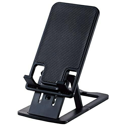 ELECOM Smartphone Stand for Nintendo Switch Compatible Compact Foldable Slim 9mm Lightweight Adjustable Angle Height Adjustable Black P-DSCHCMPBK