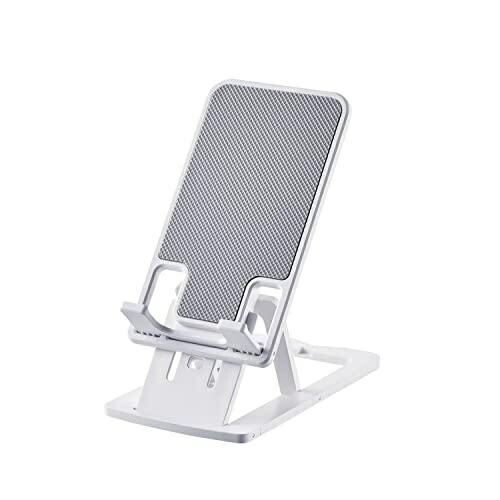 ELECOM Smartphone Stand for Nintendo Switch Compatible Compact Foldable Slim 9mm Lightweight Adjustable Angle Height Adjustable White P-DSCHCMPWH