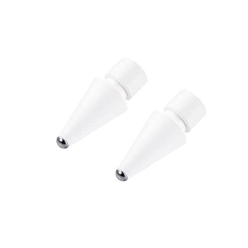 ELECOM Apple Pencil Replacement Tips [Compatible with 1st and 2nd Generation USB-C Models] 2-Pack Metal Tips Close to Genuine Tip Shape White P-TIPAP03