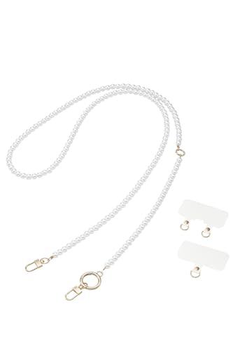 [ELECOM] Me Smartphone Shoulder Strap with Shoulder Strap and Strap Hole Sheet Included, Pearl P-STSDH2PAL