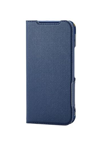 ELECOM Google Pixel 8a Case Cover Wallet-Style Soft Leather TPU Shockproof Impact Absorption Lightweight Slim Card Storage Pocket Stand Function Wallet-Style Wireless Charging Compatible Built-in Magnet Stylish Cute Floral Pattern Navy PM-P241PLFUJNV