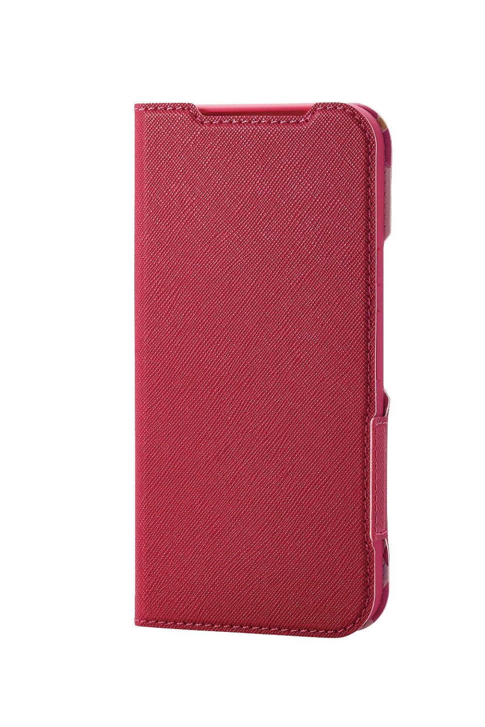 ELECOM Google Pixel 8a Case Cover Wallet-Style Soft Leather TPU Shockproof Impact Absorption Lightweight Slim Card Storage Pocket Stand Function Wallet-Style Wireless Charging Compatible Built-in Magnet Stylish Cute Floral Pattern Deep Pink PM-P241PLFUJPND