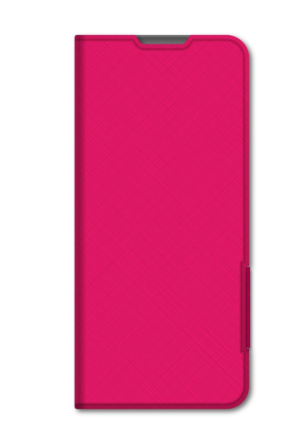 ELECOM BASIO active2 (Simple Smartphone 7) Case Cover Wallet-Style Soft Leather TPU Shock-Resistant Impact Absorption Lightweight Slim Card Storage Pocket Stand Function Wallet-Style Built-in Magnet Stylish Cute Floral Pattern Deep Pink PM-S243PLFUJPND