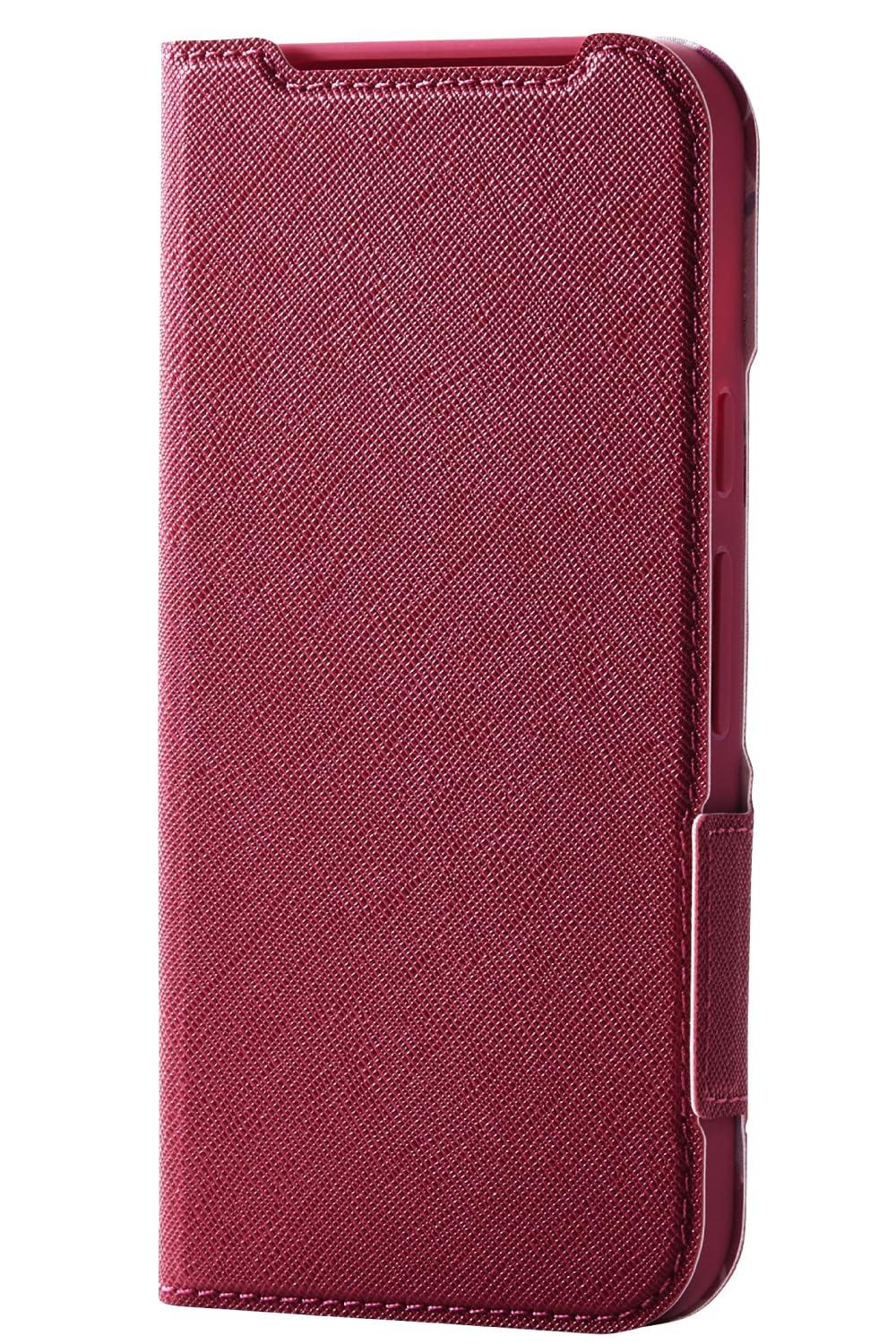 ELECOM Google Pixel 9 / 9 Pro Case Leather Cover Wallet-Style Magnetic Flap Shock-Absorbing Lightweight Slim Wireless Charging Compatible Strap Hole Included Stand Function Card Storage (1 Pocket) Floral Pattern Deep Pink PM-P242PLFUJPND