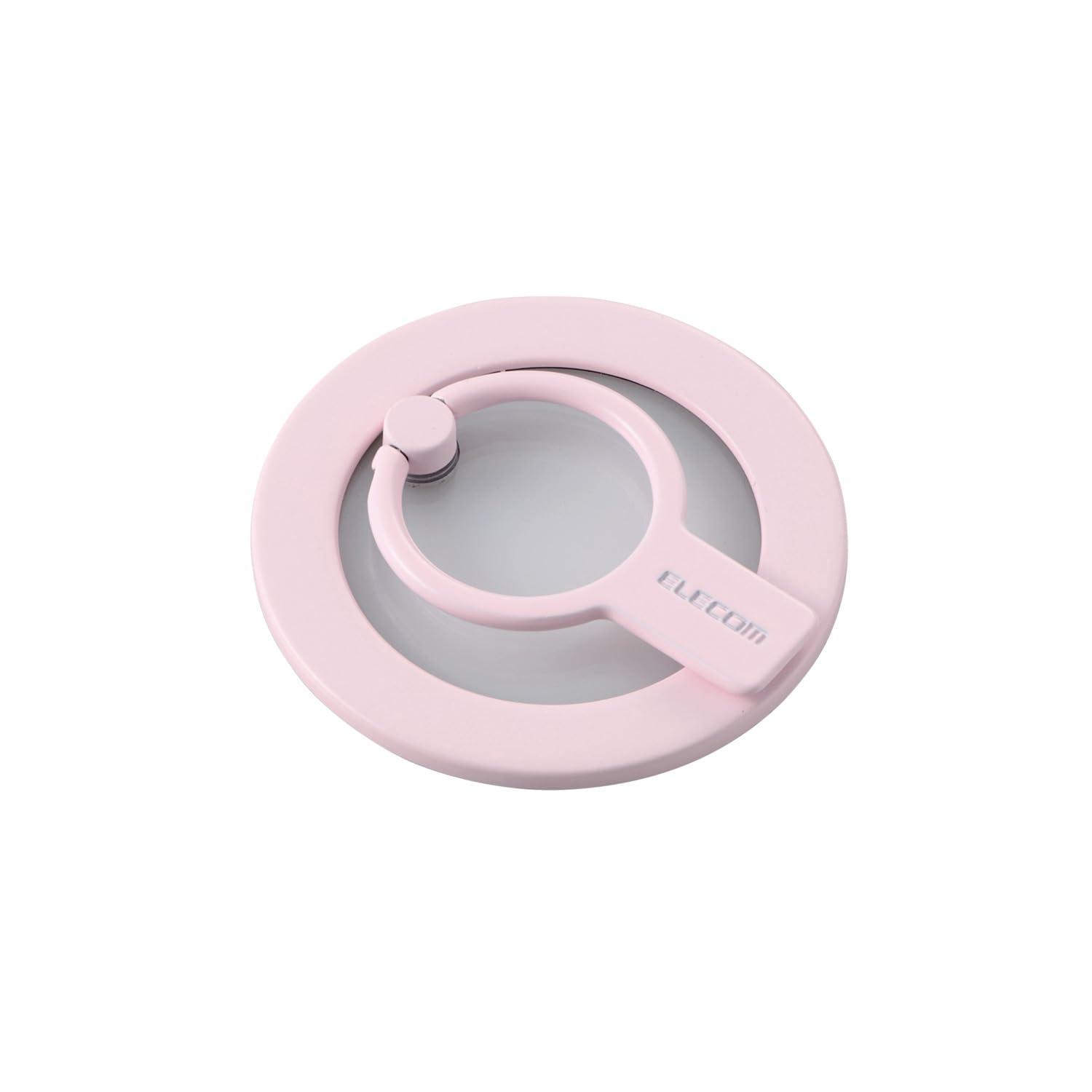 ELECOM Smartphone Ring Magnet Magsafe Smartphone Stand Load Capacity: 800g Fall Prevention Cute Pink P-STRMKHICRPN