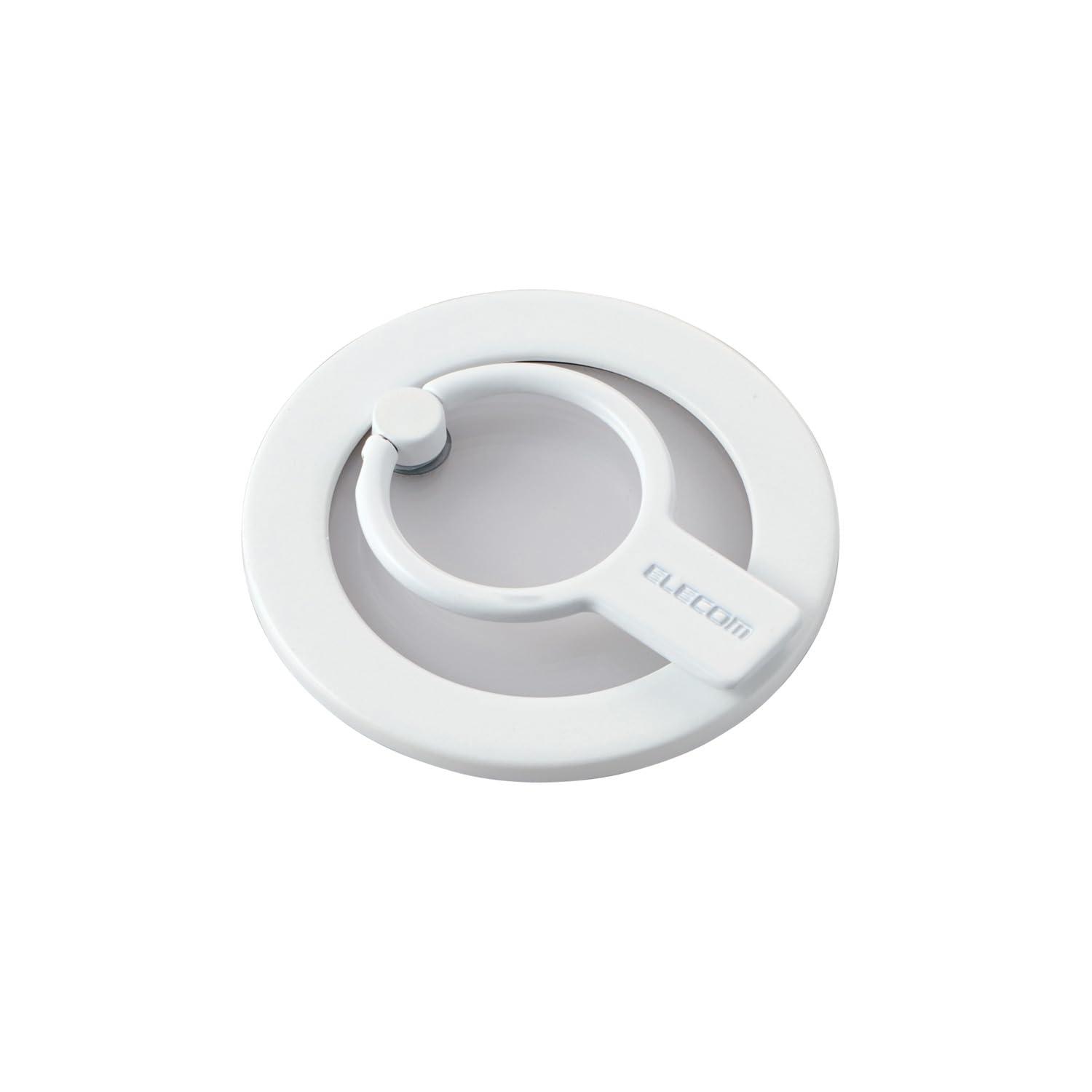 ELECOM Smartphone Ring Magnet Magsafe Smartphone Stand Load Capacity: 800g Fall Prevention Cute White P-STRMKHICRWH
