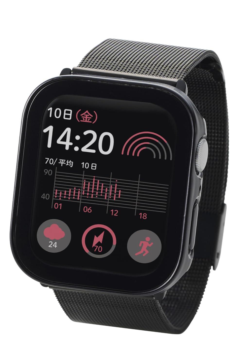 ELECOM Apple Watch Case [44mm] SE (2nd Gen)/SE/Series 6/5/4 Waterproof IPX7 Tempered Glass Anti-Fingerprint Full Cover Case Black AW-23DFCGEBK