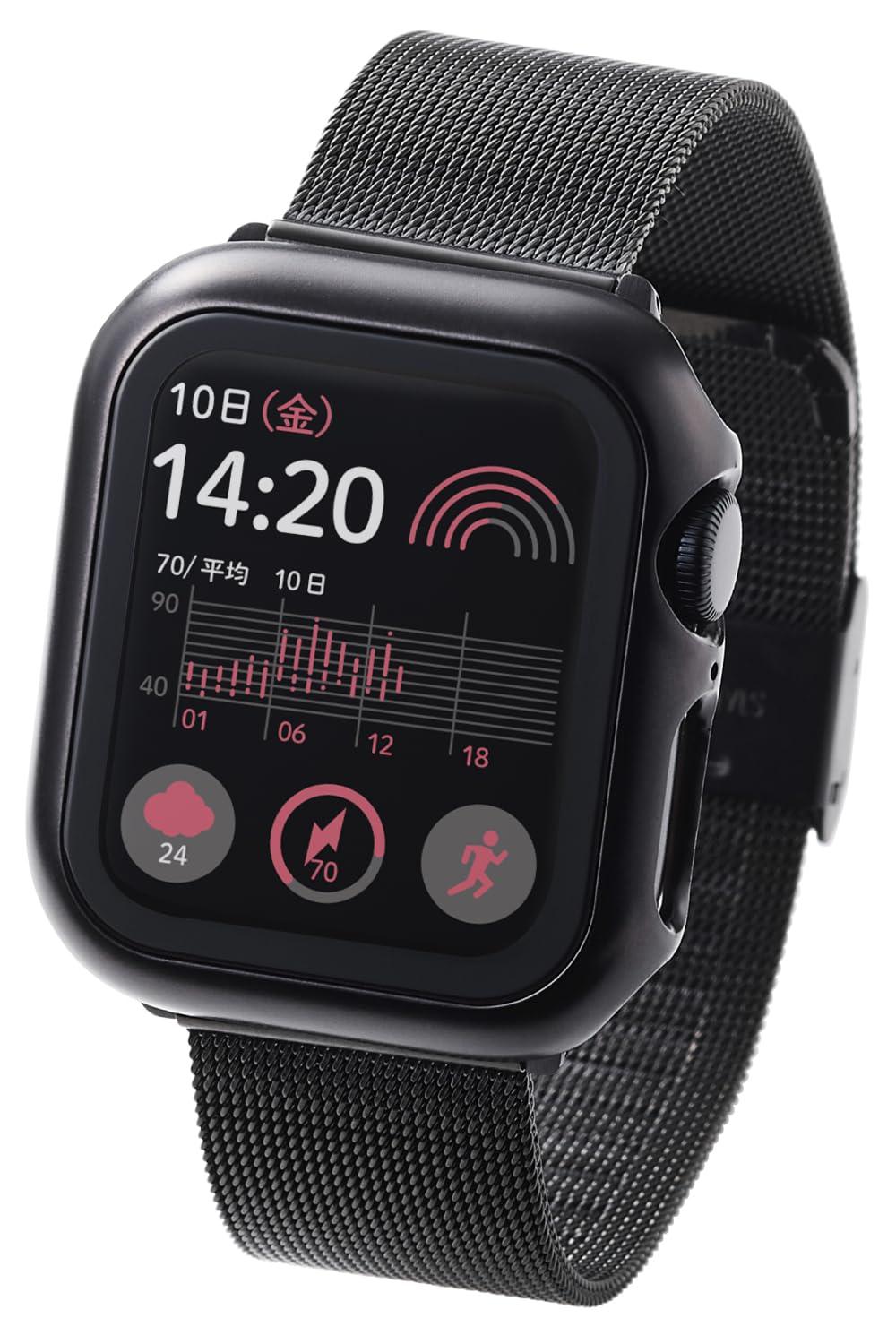 ELECOM Apple Watch Case [40mm] SE (2nd Gen)/SE/Series 6/5/4 Tempered Glass Anti-Fingerprint Full Cover Case Black AW-23EFCGPBK
