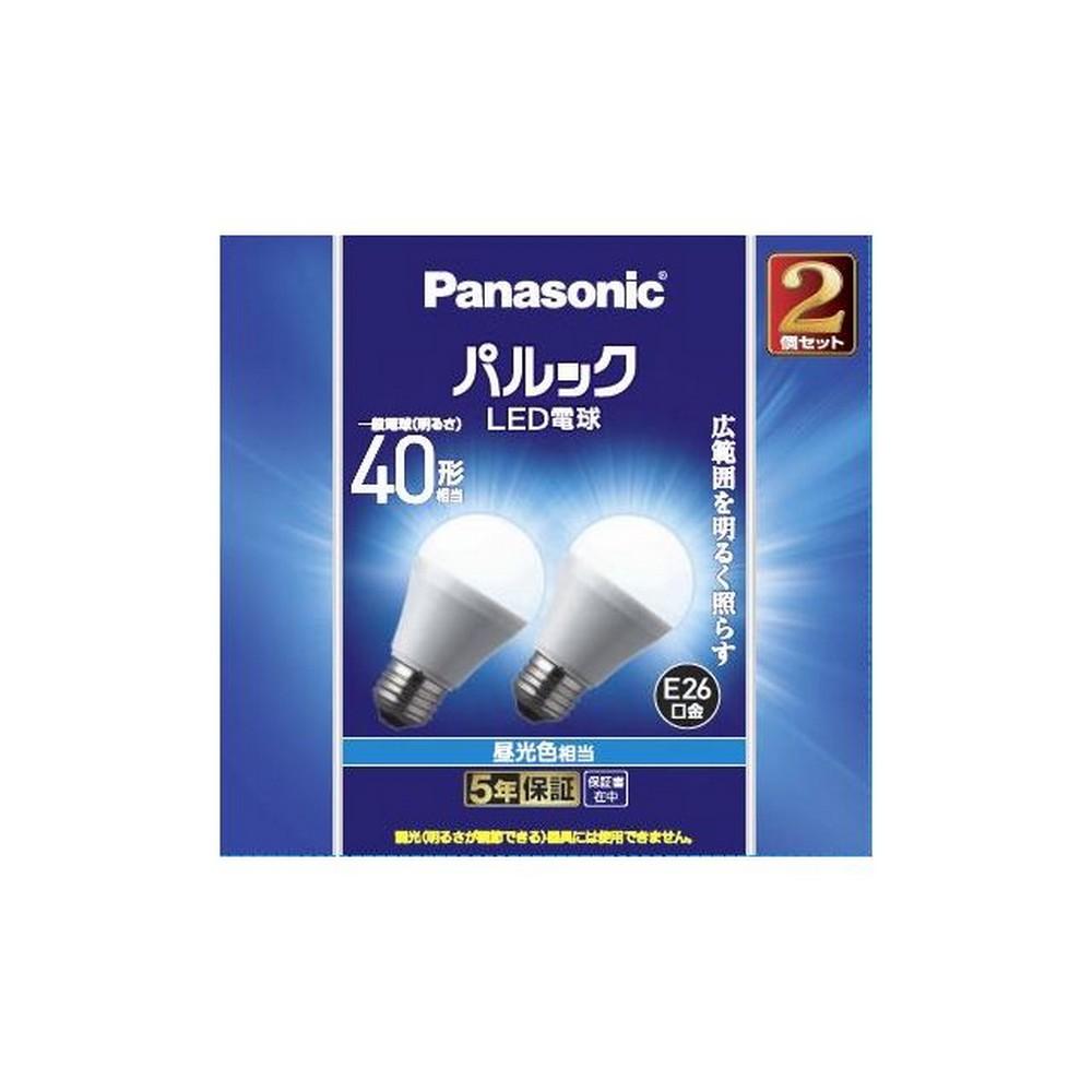 Panasonic LED Bulb Base Diameter 26mm Equivalent to 40W Incandescent Bulb Daylight Color Equivalent (4.2W) General-Purpose Bulb / Wide Beam Type for Broad Coverage 2-Pack Sealed-Type Fixture Compatible LDA4DGK42T