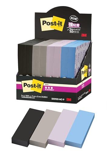 Post-it Notes Strong Adhesive Multi-Color 9 75×25mm 90 Sheets 3 Colors Black 70 Sheets 6 Pads Each Paper Box 5001SS-MC-9