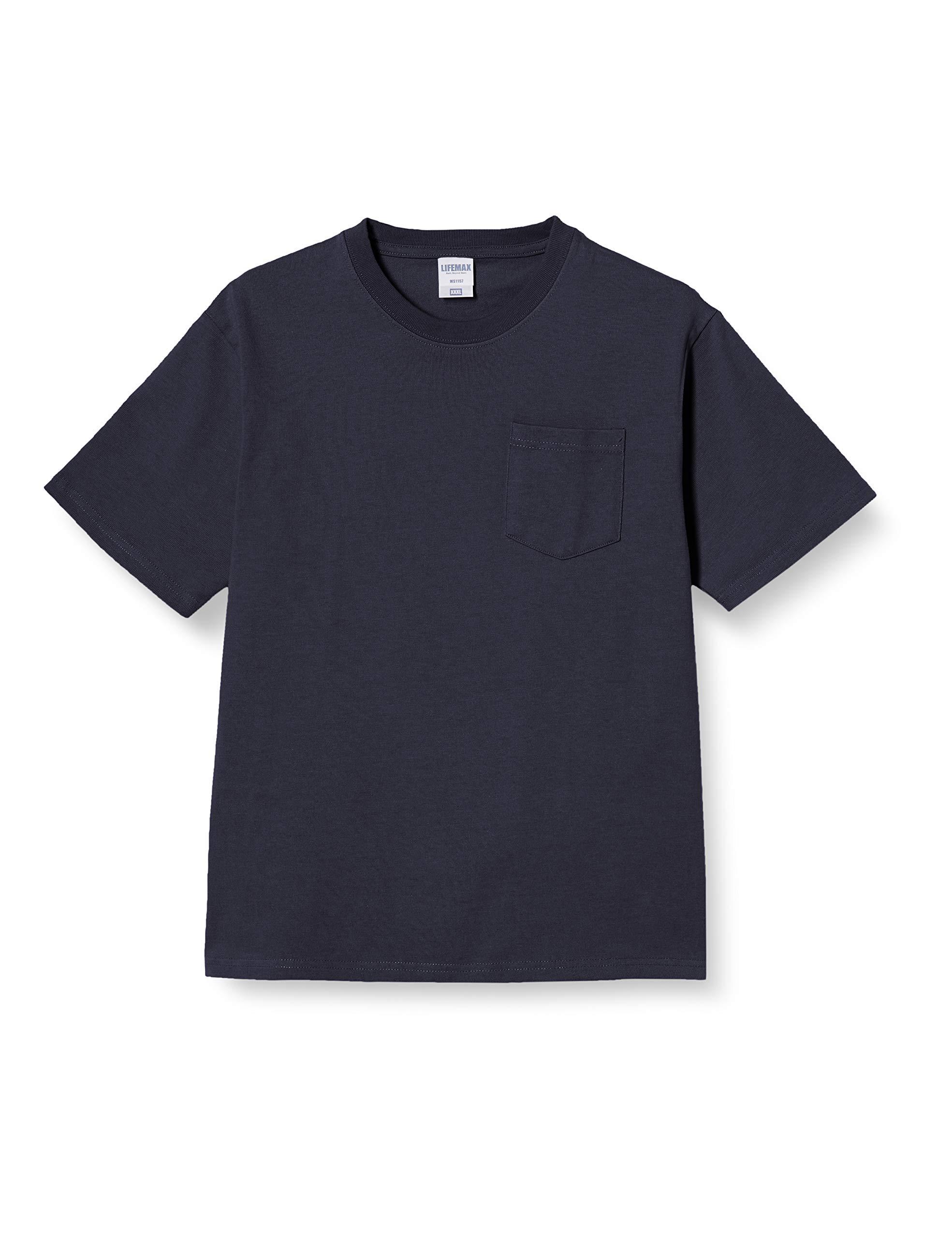 [LifeMax] Extra Heavyweight T-Shirt 10.2oz with Pocket Super Heavyweight T-Shirt MS1157 Navy XL