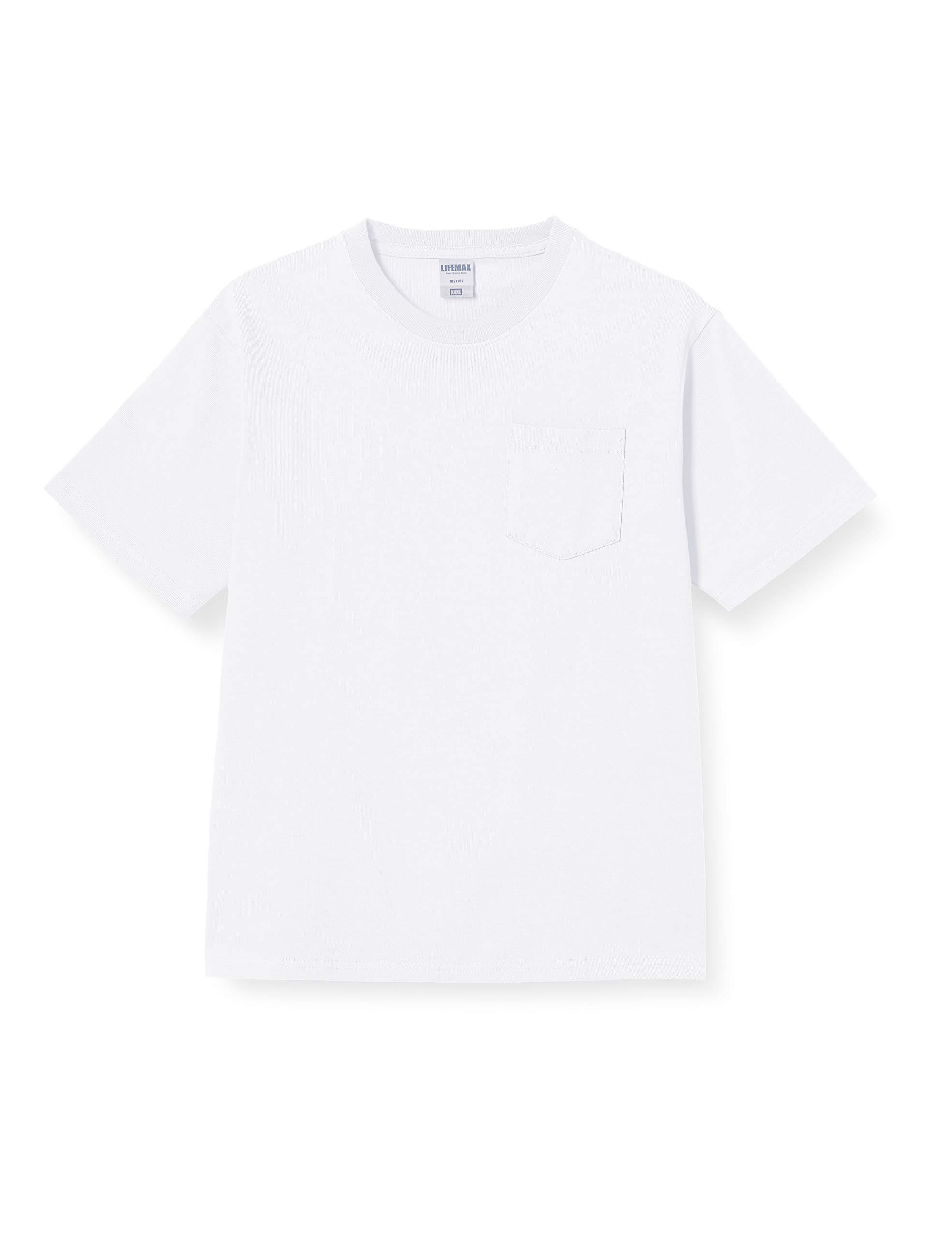 [LifeMax] Extra Heavyweight T-Shirt 10.2oz with Pocket Super Heavyweight T-Shirt MS1157 White XL