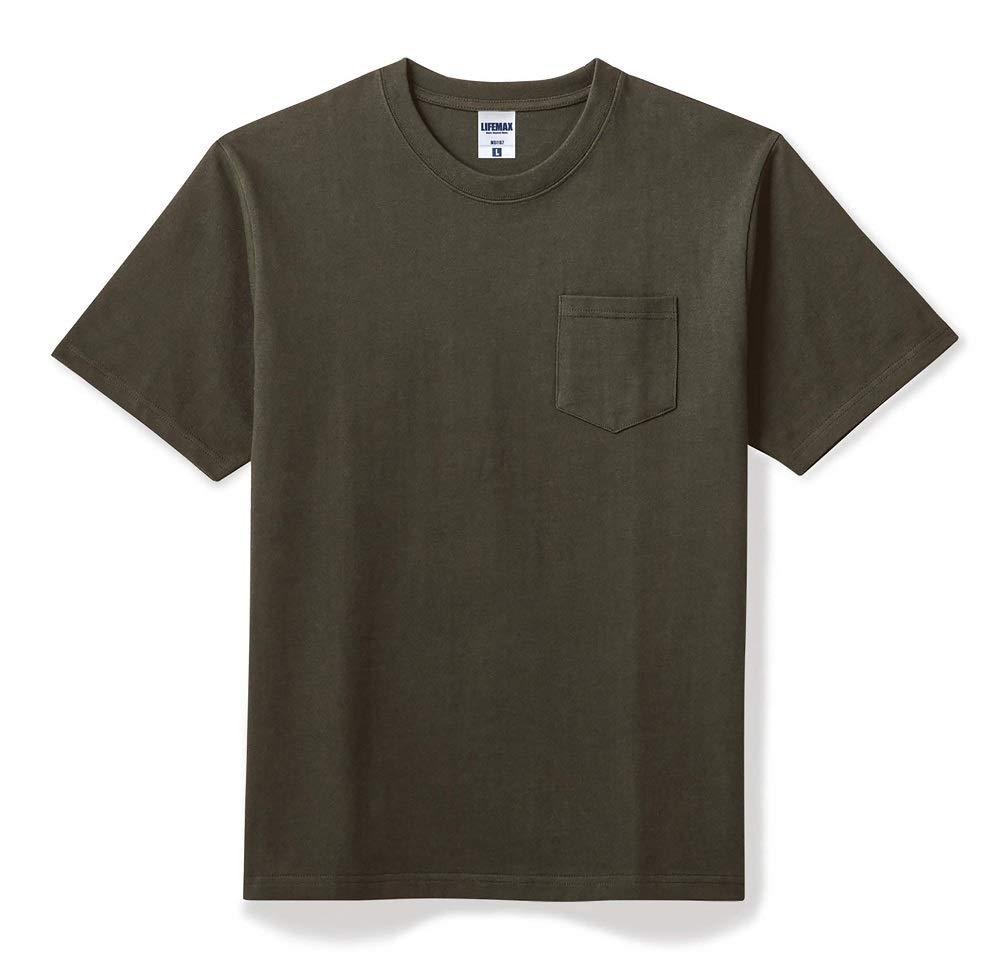[LifeMax] Extra Heavyweight T-Shirt 10.2oz with Pocket Super Heavyweight T-Shirt MS1157 Khaki M
