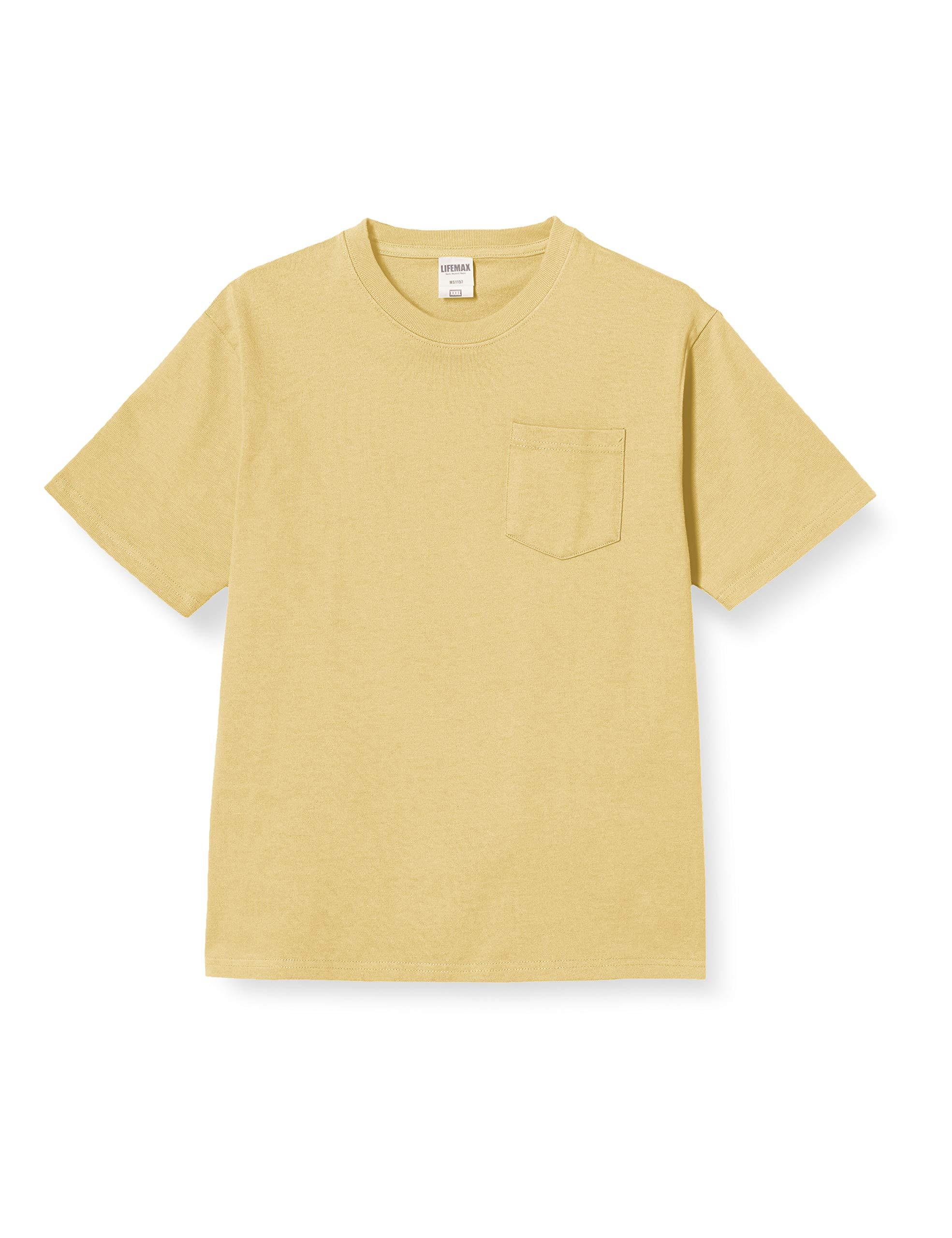 [LifeMax] Extra Heavyweight T-Shirt 10.2oz with Pocket Super Heavyweight T-Shirt MS1157 Sand Khaki XL
