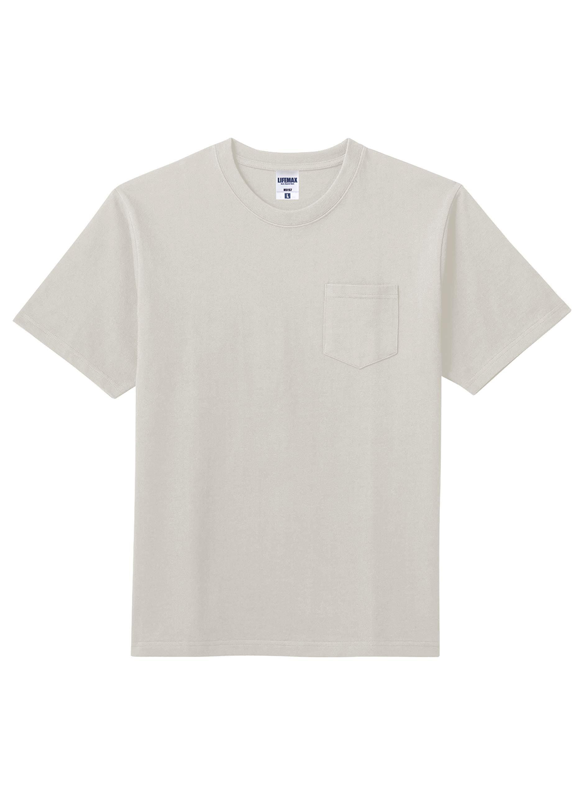 [LifeMax] Extra Heavyweight T-Shirt 10.2oz Super Heavyweight T-Shirt with Pocket MS1157 Greige 3XL
