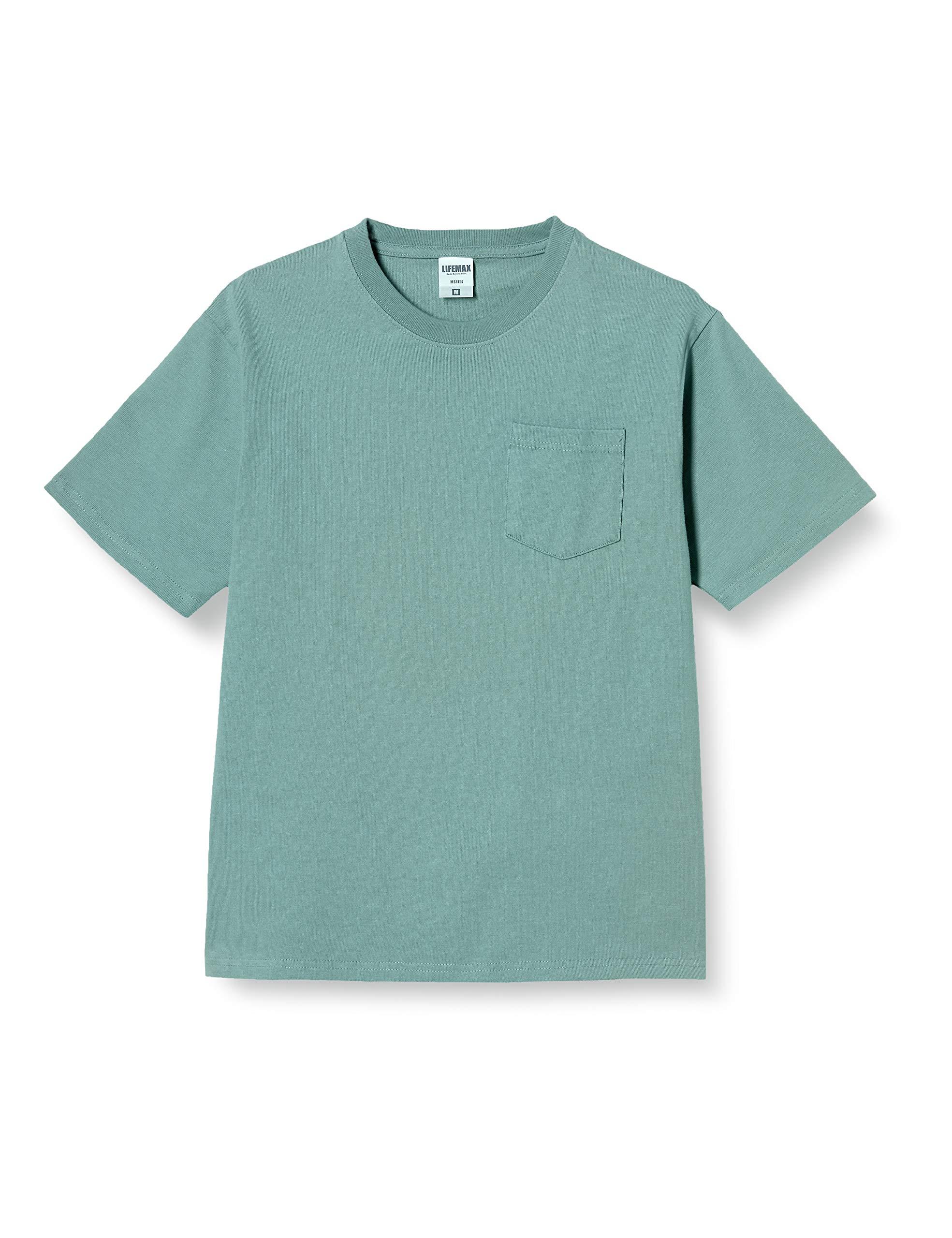 [Life Max] Super Heavyweight T-Shirt 10.2oz with Pocket MS1157 Smoky Green XL