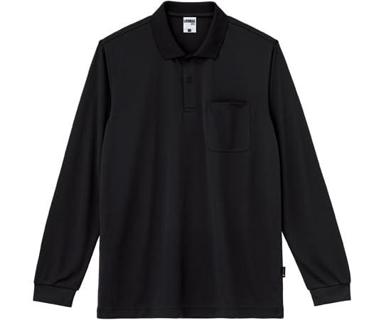 [LifeMax] 4.3 oz Dry Long Sleeve Polo Shirt (Polygiene® treatment prevents sweat from smelling) MS3123 Black one size
