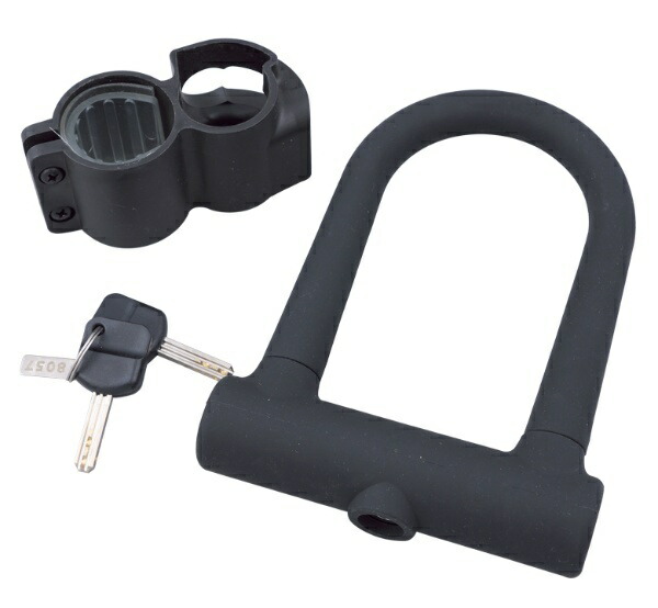 J&C FAVORI [Aluminum U-Lock with Double Dimple Key] Black 76mm x 128mm Seatpost Bracket Includes 3 Dimple Keys FV-01