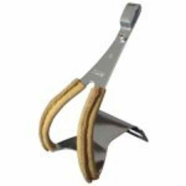 Mikashima (MKS) Bicycle Toe Clip STEEL w/leather (Steel Toe Clip with Leather) Brown Size: S